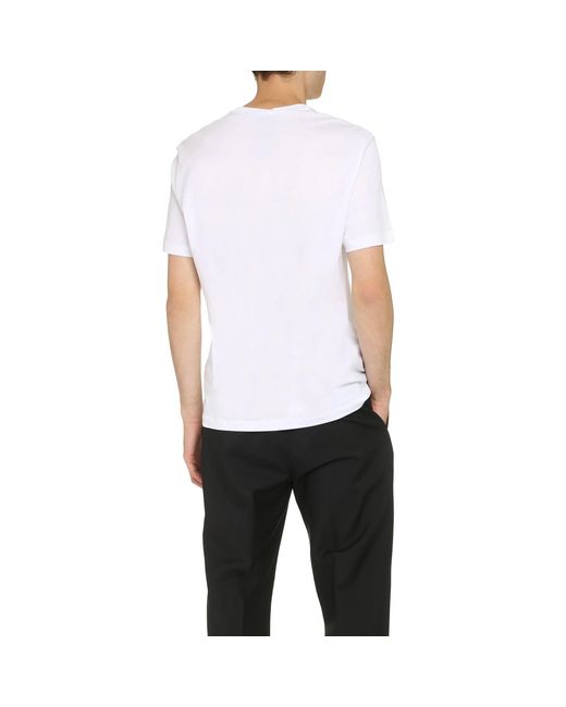 T-shirt imprimé en coton Versace pour homme en coloris White