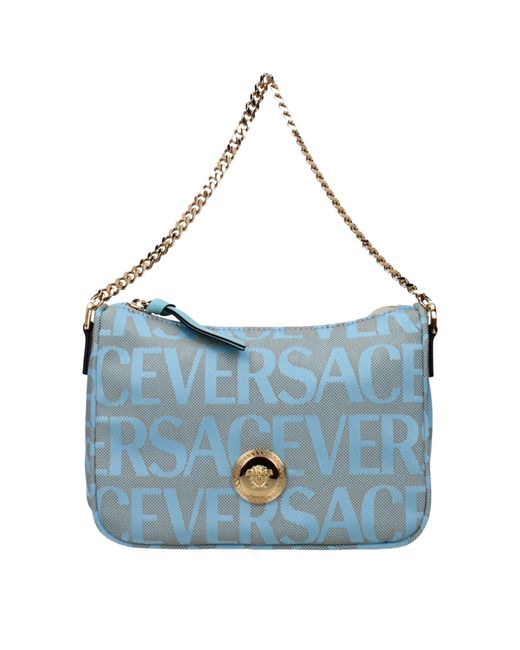 Versace Blue Borse A Mano Hobo Donna Tessuto Celeste