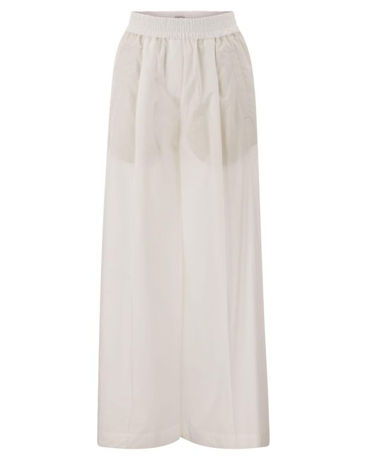 Pantalones de algodón de luz relajada Brunello Cucinelli de color White