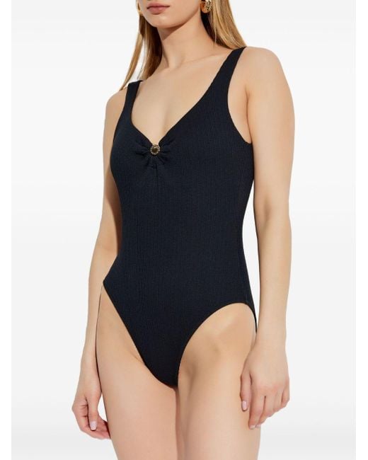 Emporio Armani Black Badeanzug Mit Logo-Applikation