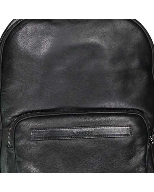 A.Testoni Black Leather Backpack for men