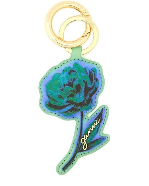 Ganni Blue Keychain Flower for men