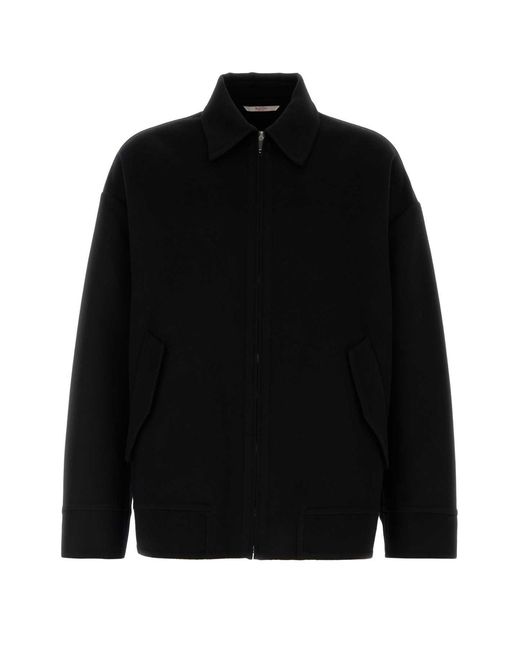 Valentino Garavani Black Wool Blend Oversize Jacket