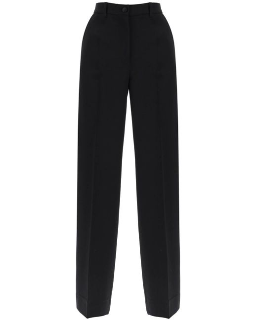 Pantalon de couture à jambe large Dolce & Gabbana en coloris Black