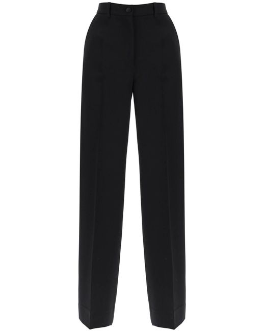 Dolce & Gabbana Black Wide Leg Speisenhose