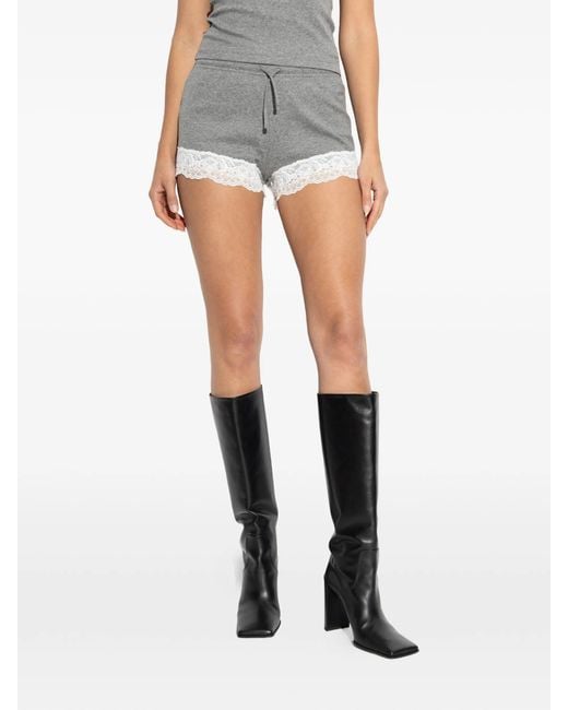 Vetements Gray Lace Mni Shorts
