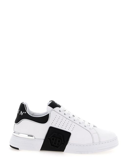Philipp Plein White 'Hexagon' Sneakers for men