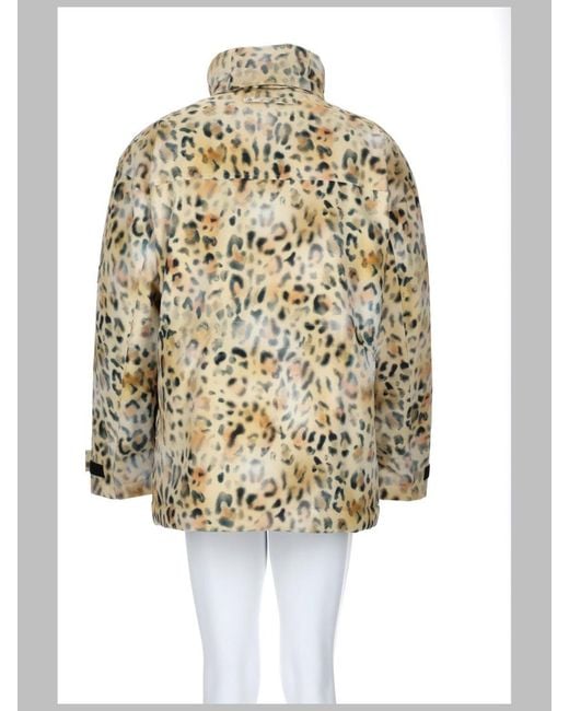 Martine Rose White Leopard Print Parka