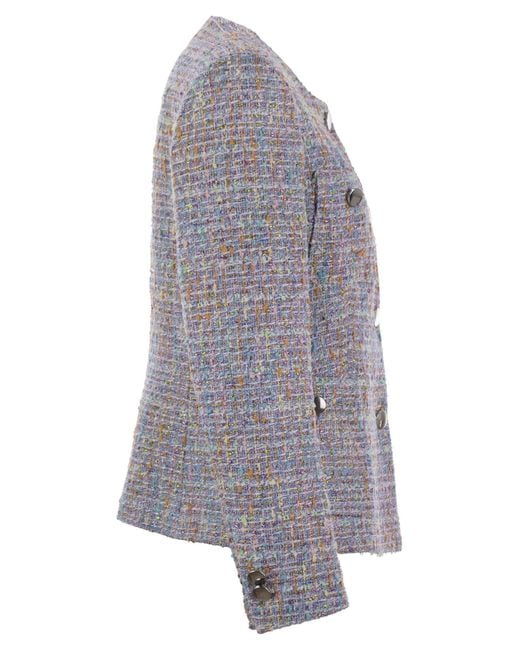 Veste de cou de l'équipage avec poches avant Tagliatore en coloris Blue
