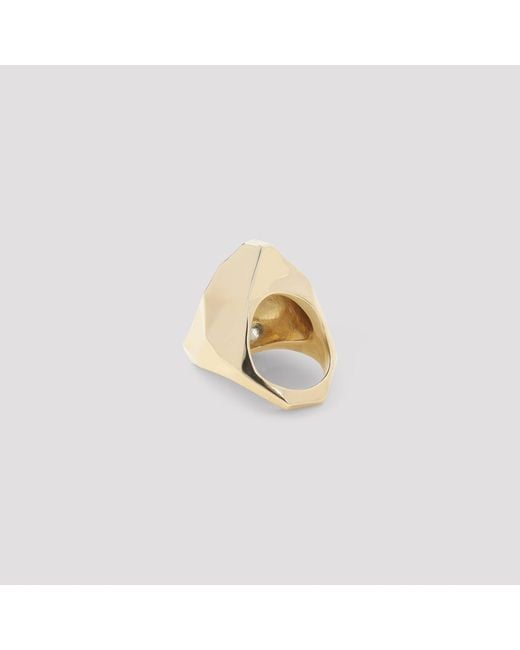 Lanvin Metallic Cubic Metal Brass Ring