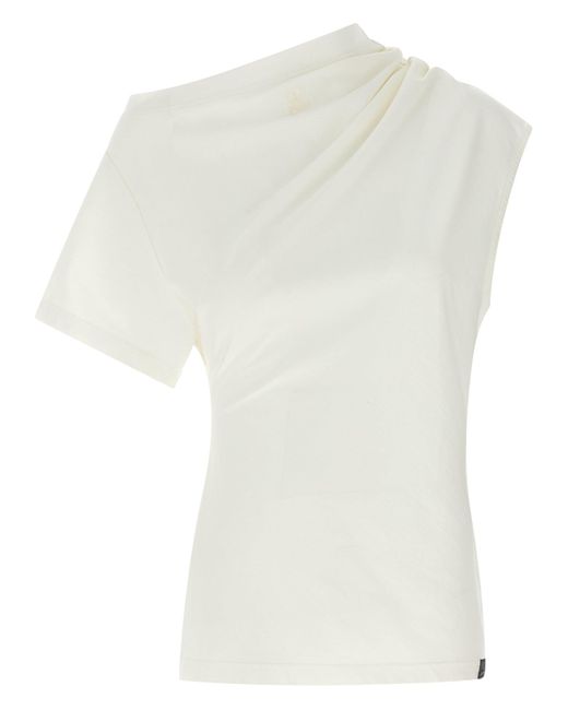 T-shirt asymétrique '' Courreges en coloris White