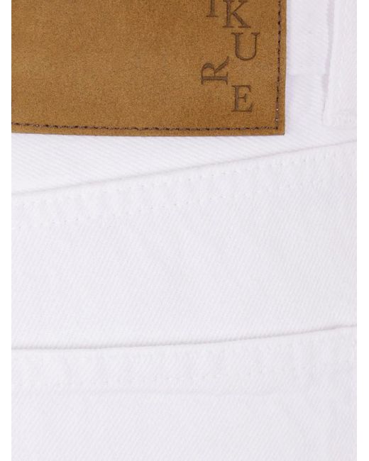 Jeans con aplicación logo Haikure de color White