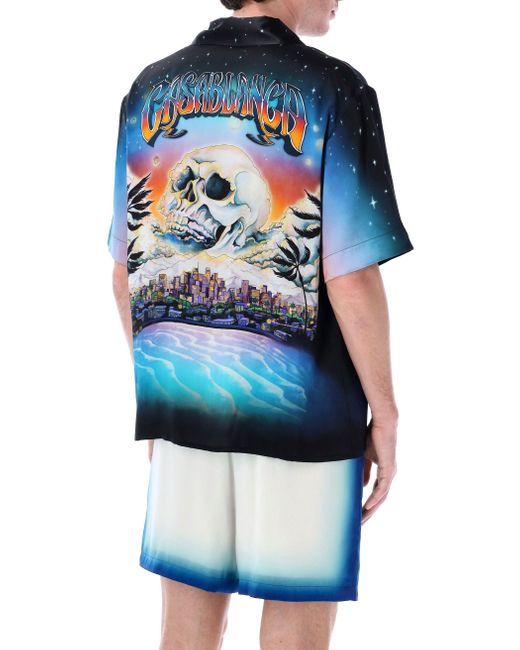 Casablanca Blue La Prémonition Silk Shirt for men