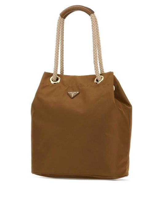 Prada Brown Re-Nylon Large Mariner Bucket Bag