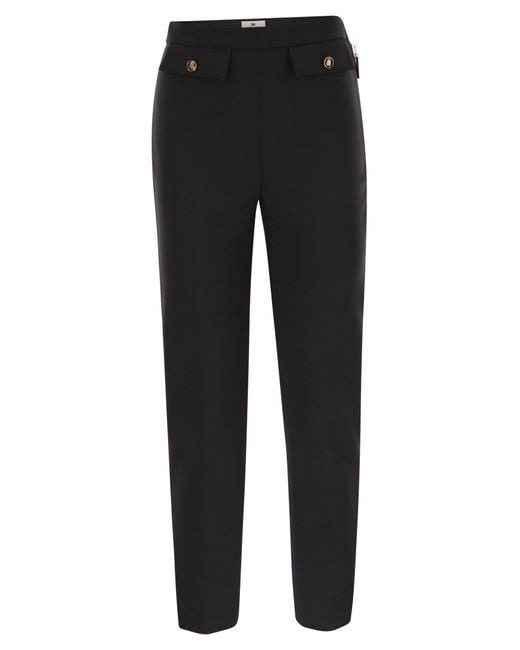 Elisabetta Franchi Women's Black Double Crepe Pants
