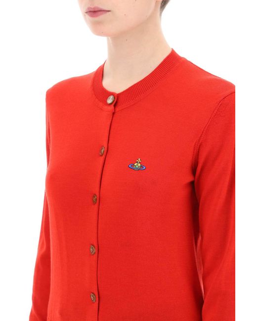 Bea Cardigan avec logo brodé Vivienne Westwood en coloris Red