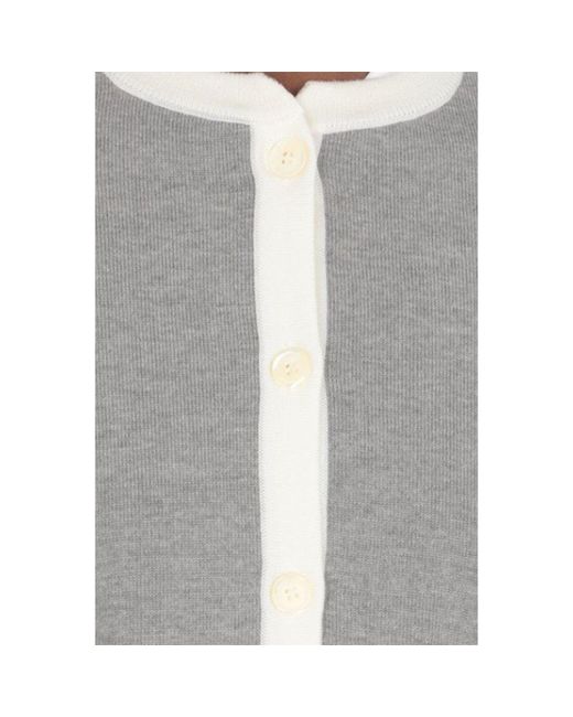 Thom Browne Gray Thom E 4- Bar Wool Cardigan