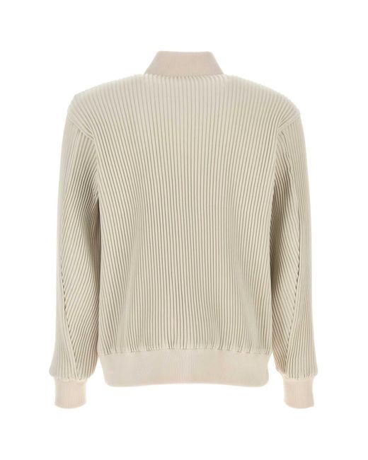 Homme Plissé Issey Miyake Natural Homme Plisse' Issey Miyake Ivory Polyester Bomber Jacket for men