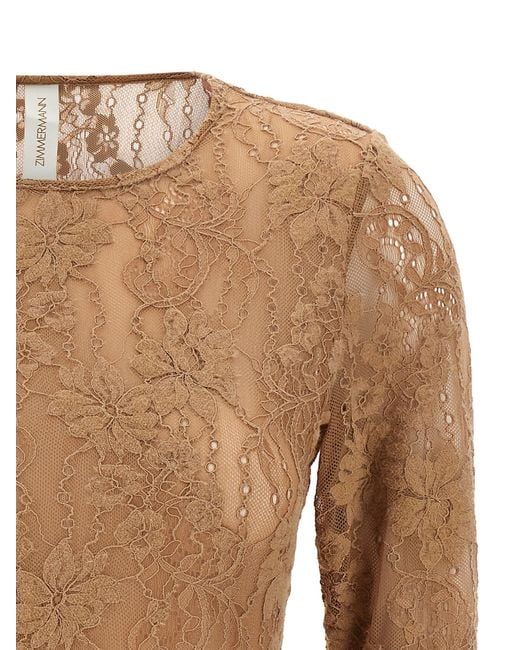 Zimmermann Kanten Bodysuit in het Brown