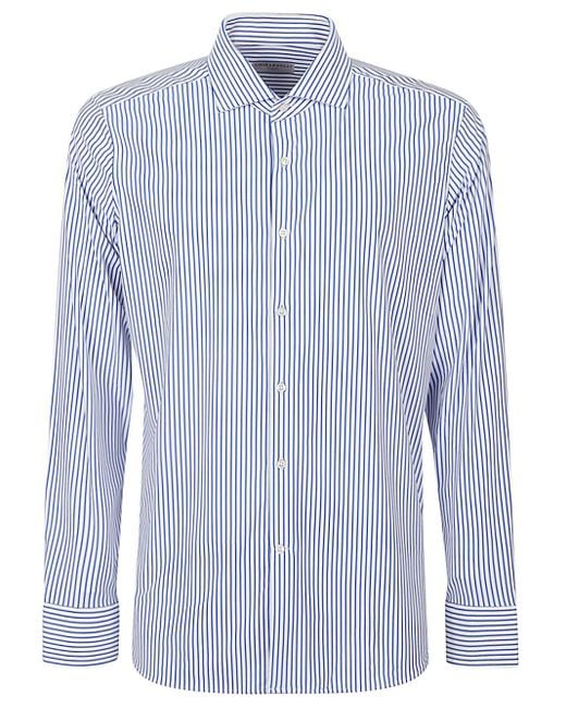 Sonrisa Gestreept Shirt in het Blue voor heren