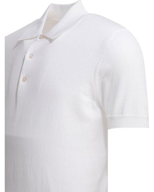 Tom Ford White Cotton Knit Polo Shirt for men