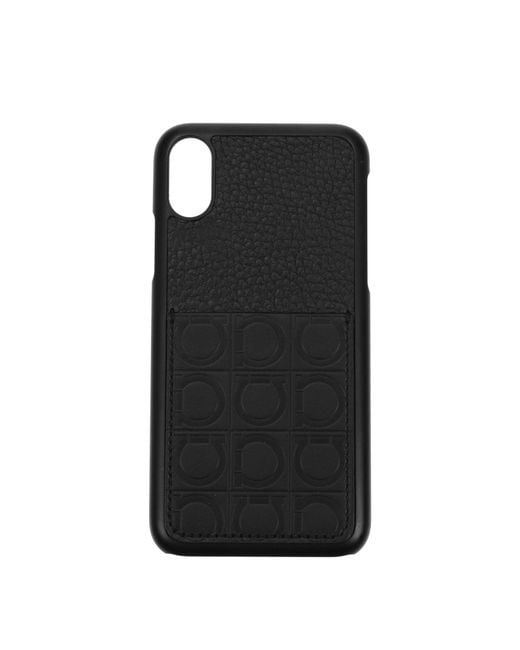 Ferragamo Black Iphone Cover Iphone X Leather