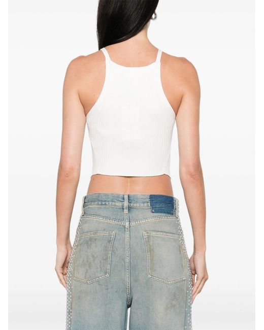 Courreges Black Circle Rib Knit Top
