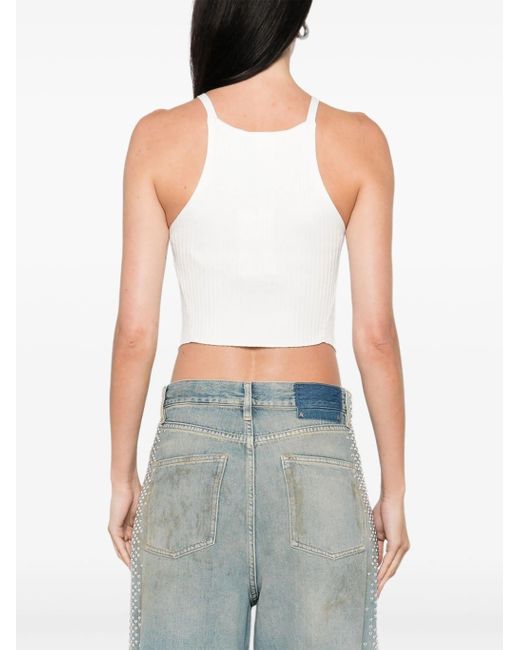 Courreges Black Circle Rib Knit Top