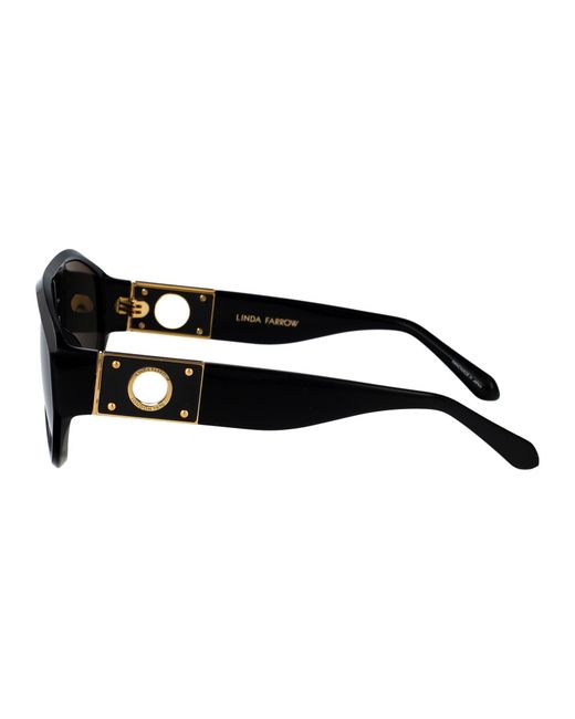 Linda Farrow Black Acetate Sunglasses