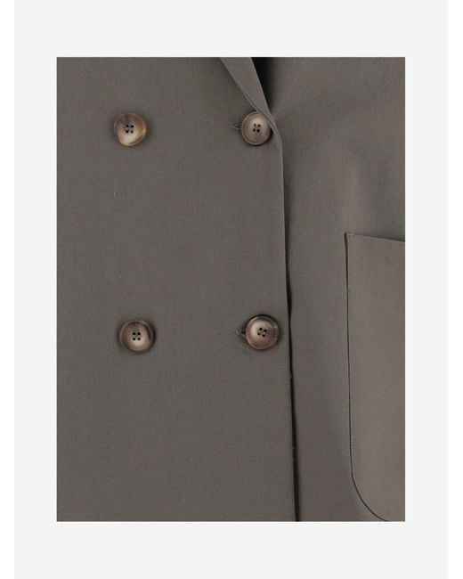 F.it Gray Stretch Cotton Double Breasted Jacket