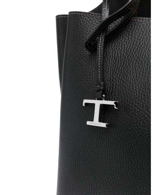 Tod's Black Tote Medium Aus Leder