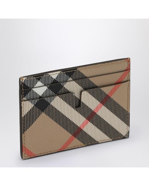 Burberry Brown Card Holder With Check Motif for men