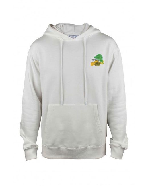 Off-White c/o Virgil Abloh Gray Cotton Sweatshirt With Drawstring Hood for men