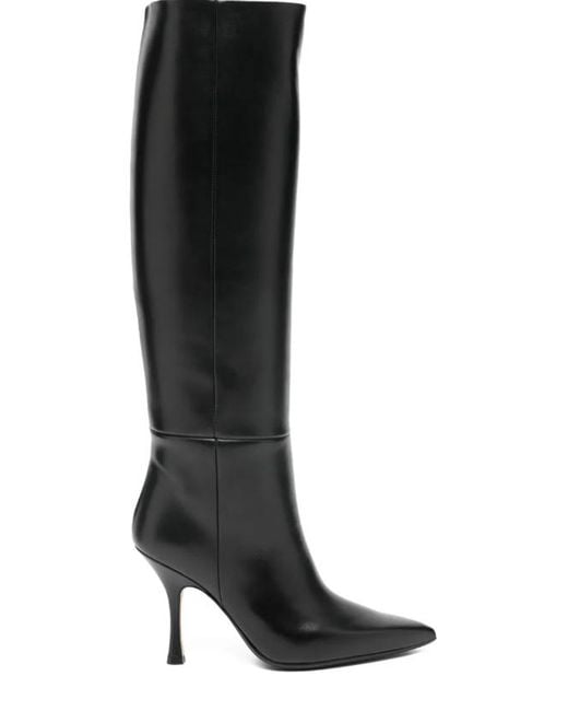 Anna F. Black Leather Boot