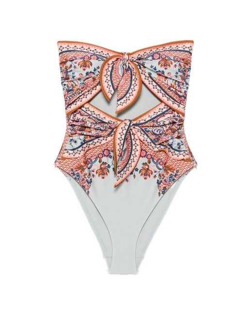 Zimmermann White Aster Printed Swimsuit