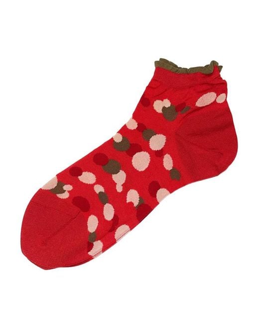 Antipast Red Pois Short Socks