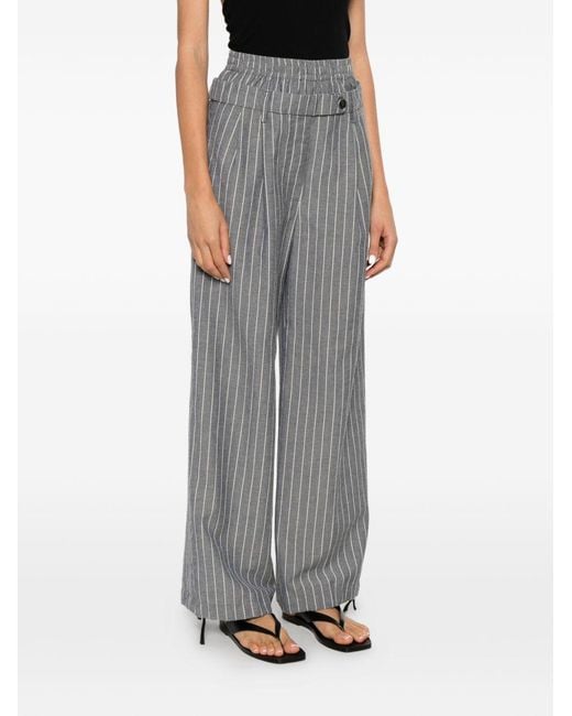 White Sand Gray Trousers Cotton