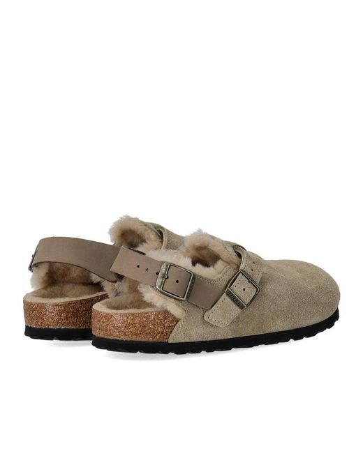 Birkenstock Gray Tokio Shearling Taupe Clog