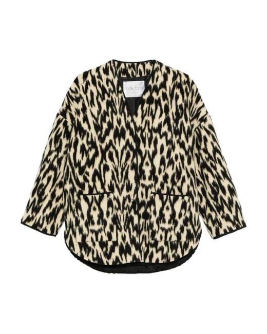 Forte Forte Black "Moiree" Jacquard Cloth Coat