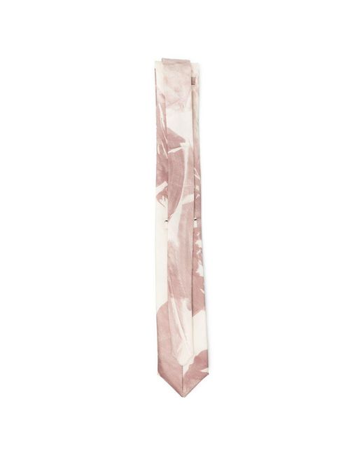 Corbata de seda estampada Alysi de color White