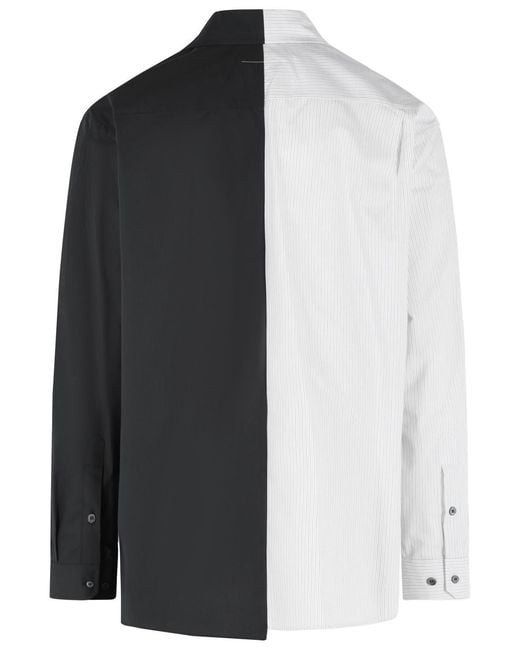 MM6 by Maison Margiela Gray 'Color Block' And Cotton Shirt for men
