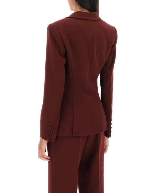 Roland Mouret Stretch Cady Single Breasted Blazer in het Brown