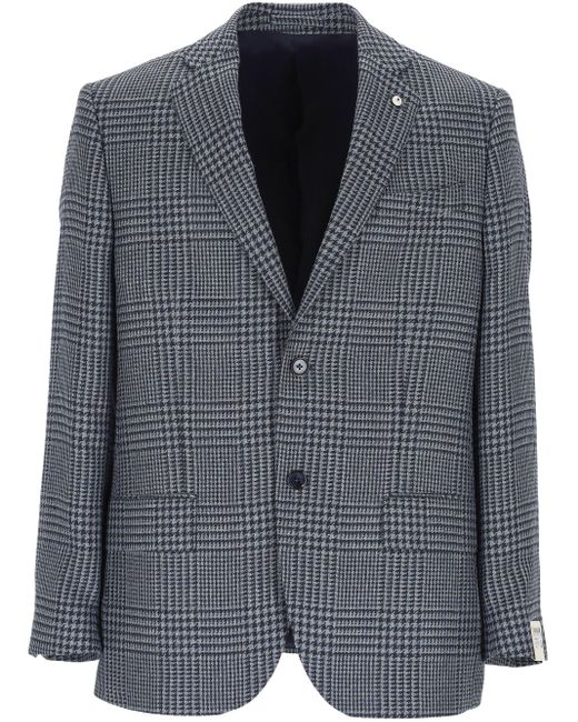 Chaqueta revisada de pecho individual de 1911 L.b.m. 1911 de hombre de color Blue