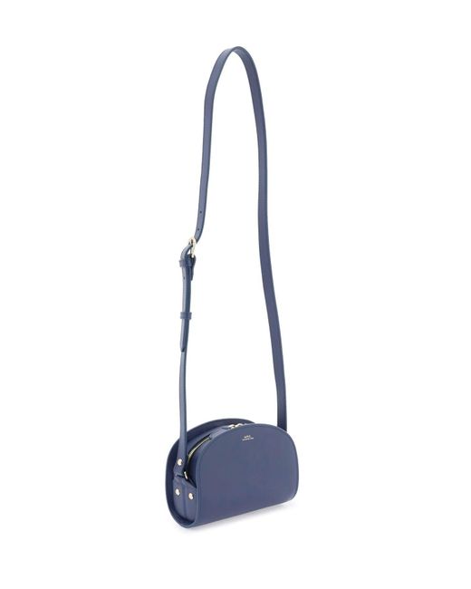 A.P.C. Blue Demi Lune Mini Crossbody Bag