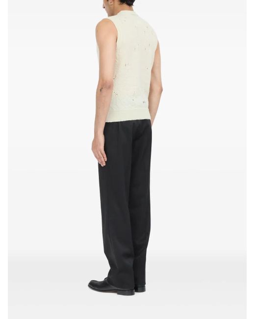 MM6 by Maison Martin Margiela Gray Sleeveless Top With A Distressed Look