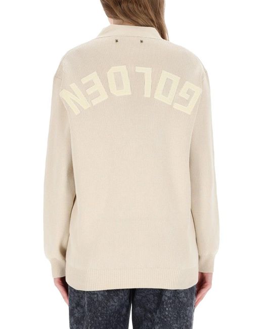 Golden Goose Deluxe Brand Natural Knit Cardigan With Button-Down Front