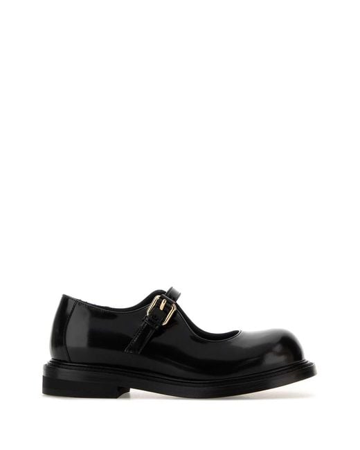 Moschino Black Leather Olivia Ballerinas