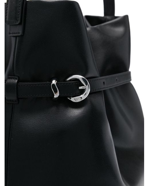 Emporio Armani Black Medium Leather Bucket Bag