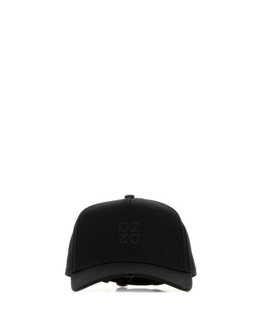 DSquared² Black Cotton Baseball Cap for men