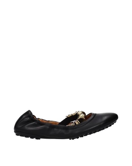 Tod's Black Leather Ballet Flats